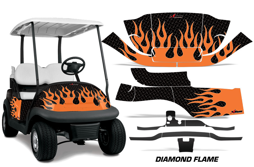 Diamond Flames Golf Cart