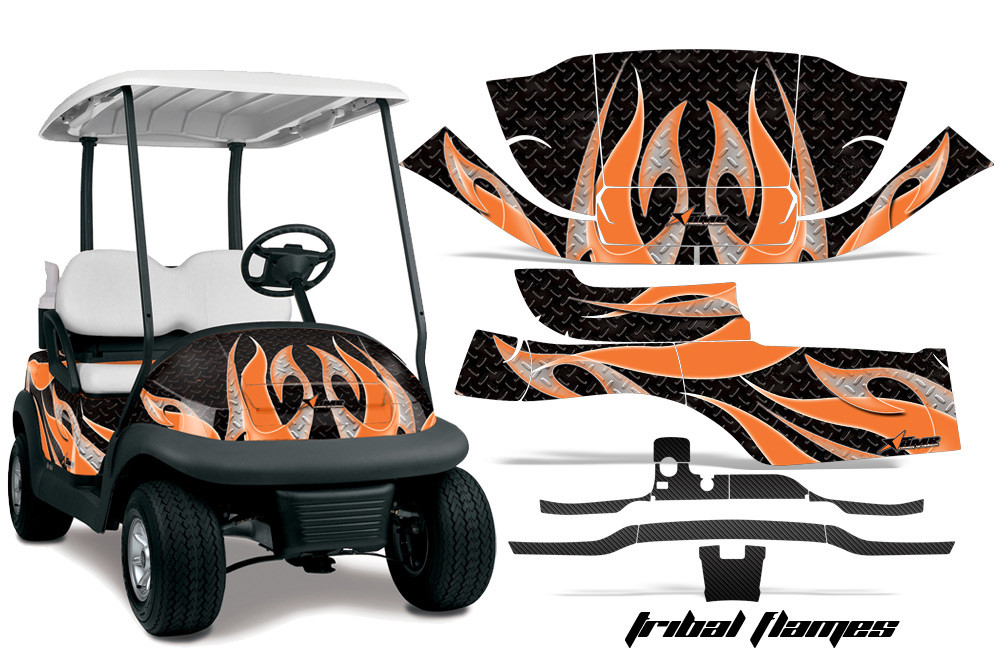 Club Car Precedent i2 Graphics Kit (2004-2017) - Tribal Flames - Image 3