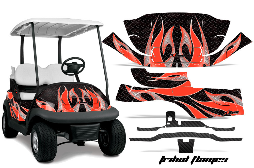 Club Car Precedent i2 Graphics Kit (2004-2017) - Tribal Flames - Image 4